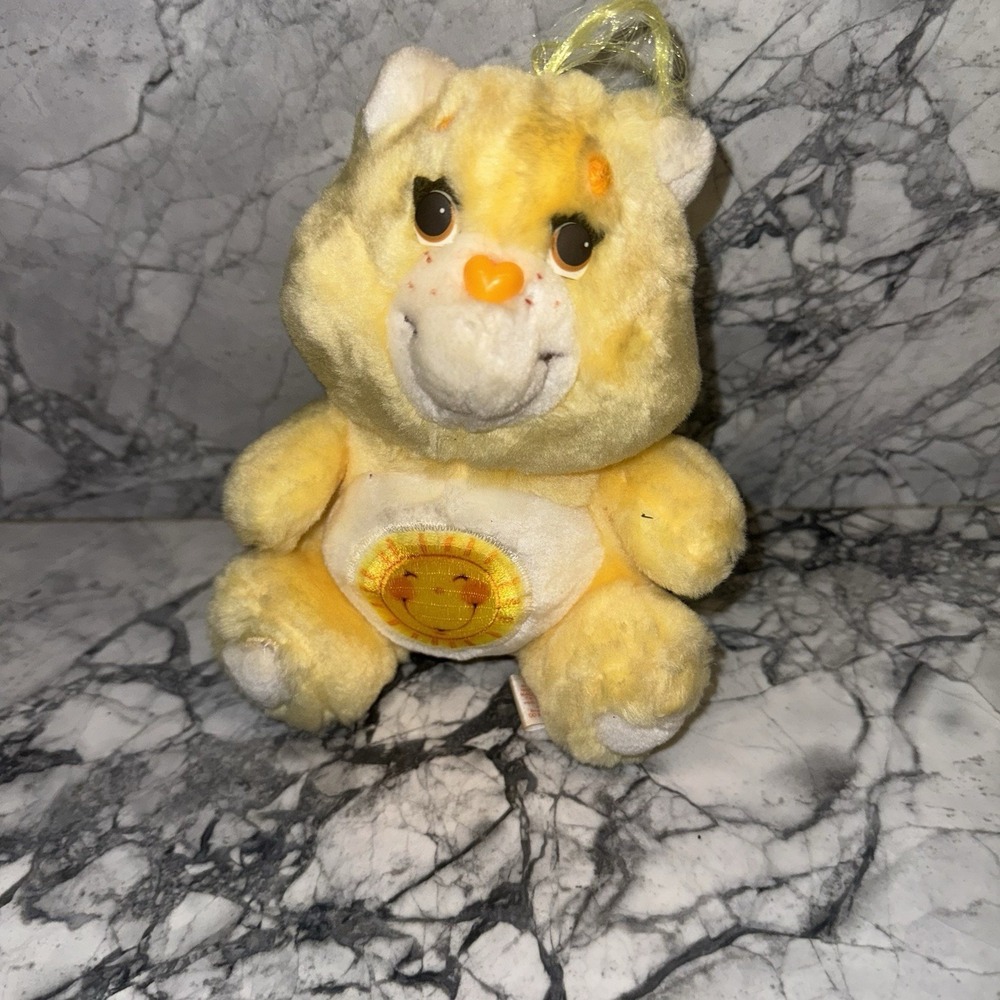 Kenner American Greetings Vintage Funshine Yellow Care Bears Plush 1984